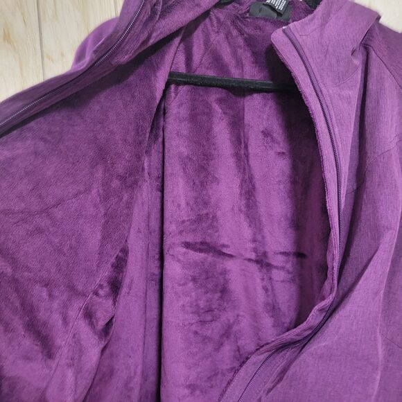 Kirkland Purple Zipper Up Fleece Lined Hooded Coat Jacket - Picture 7 of 7